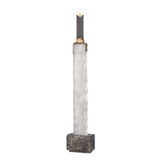 Faceted Skyline Black Candleholder by Aina Kari For Sale