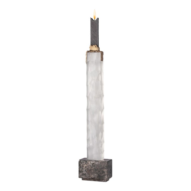 Faceted Skyline Black Candleholder by Aina Kari For Sale