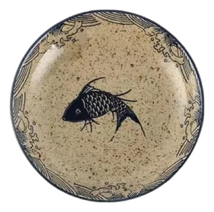 Vintage Koi Pattern Clay Plate