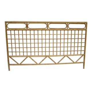 1980s Boho Chic Rattan Bamboo Bentwood King Headboard For Sale