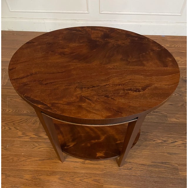 English Pair of Leighton Hall Mahogany Oval End Tables - Showroom Samples For Sale - Image 3 of 12