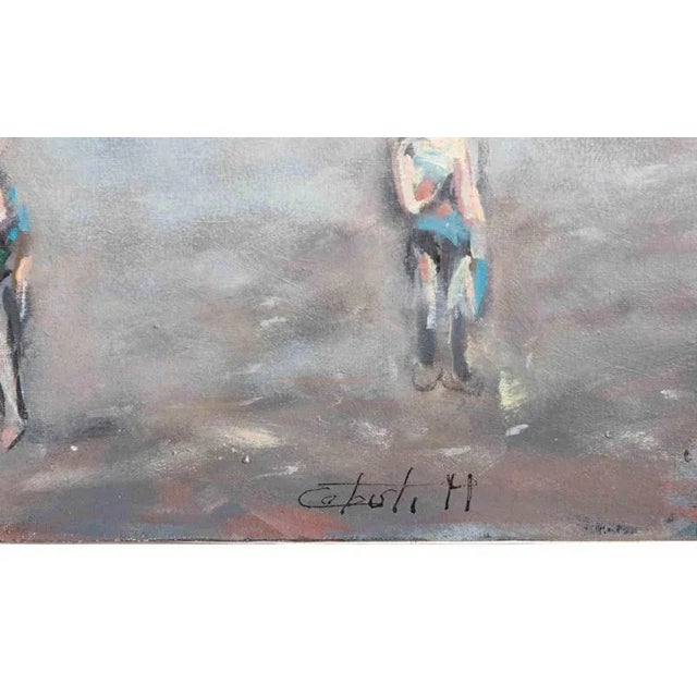 Modern Michelangelo Cupisti, Versilia Beach in June, Oil Painting, 1990s For Sale - Image 3 of 5