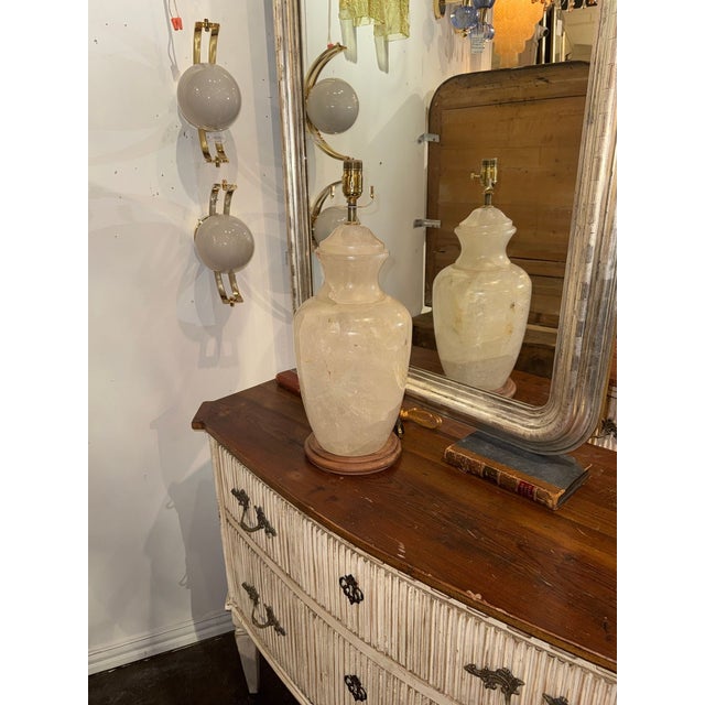 Modern Large Scale Polished Rock Crystal Lamp For Sale - Image 3 of 7