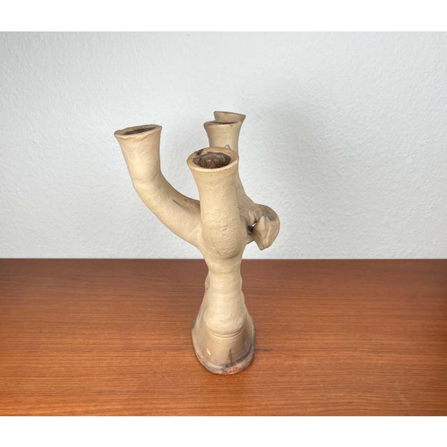German Studio Pottery Sculptural Candleholder from Hans Fischer, 1980s For Sale - Image 6 of 18