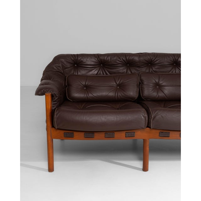 1960s Danish Mid-Century Modern Sofa Attributed to Ellekær & Norell for Coja Chocolate Brown For Sale - Image 17 of 18