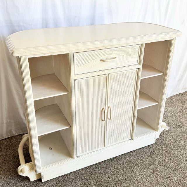 Vintage Boho Chic Wavy Pencil Reed Dry Bar For Sale - Image 12 of 12