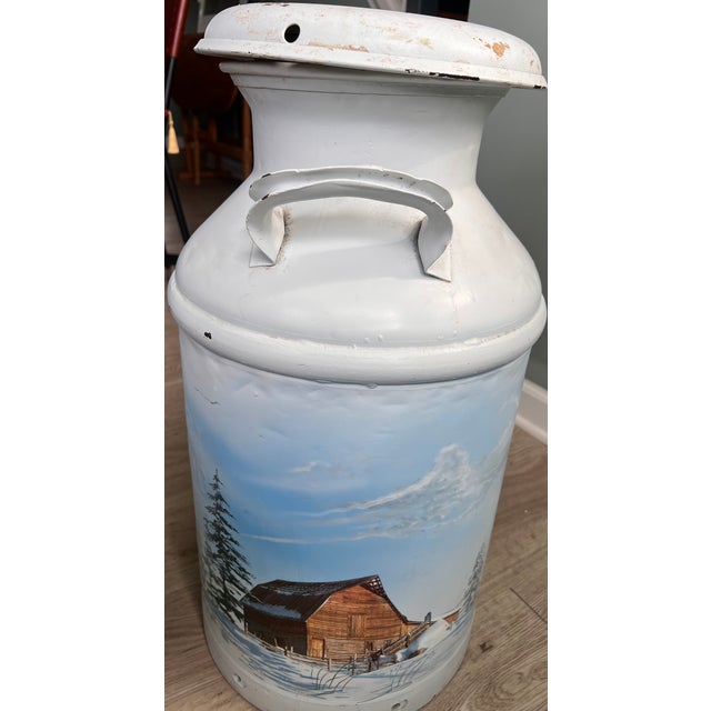 Metal Vintage Metal Milk Can - Dayton, Ohio For Sale - Image 7 of 10
