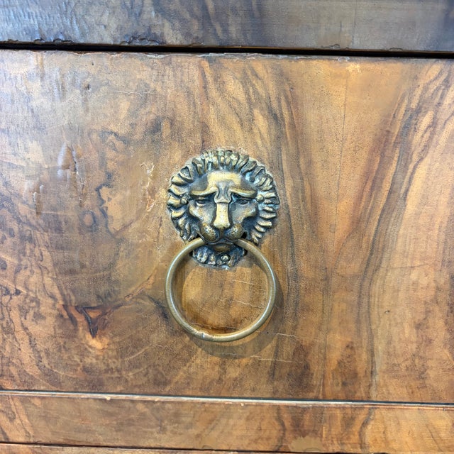 Mid 19th Century 19th Century French Burled Wood Commode With Marble Top For Sale - Image 5 of 14