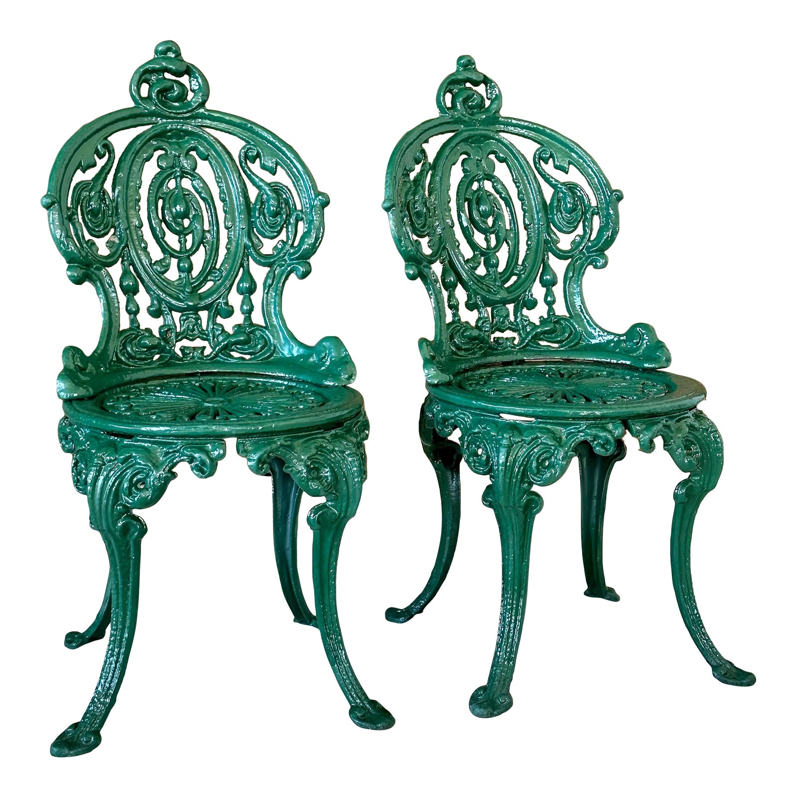 Early 20th Century Victorian Cast Iron Garden Chairs by Atlanta Stove