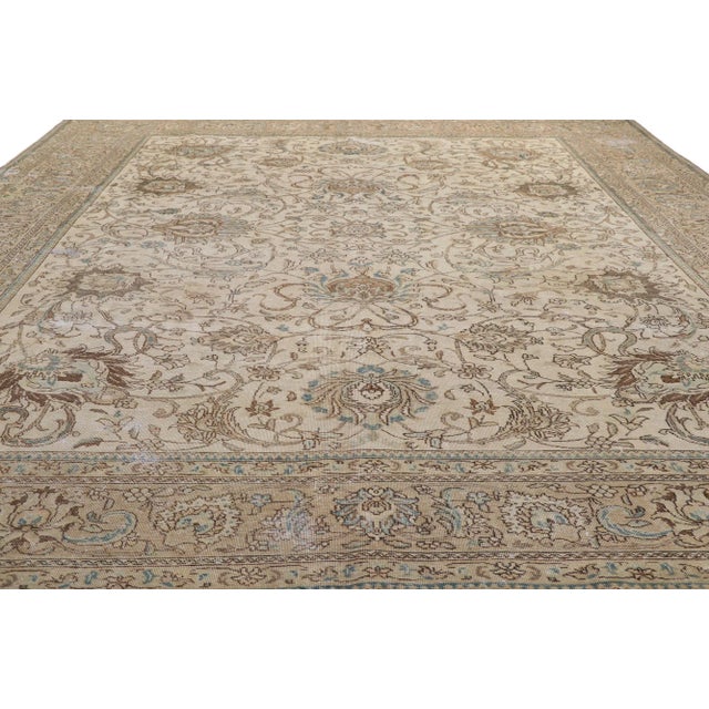 Vintage Persian Tabriz Rug - 09'11 X 12'09 For Sale - Image 4 of 9