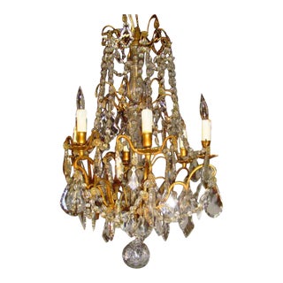 Antique Late 19th Century Louis XV Crystal Chandelier For Sale