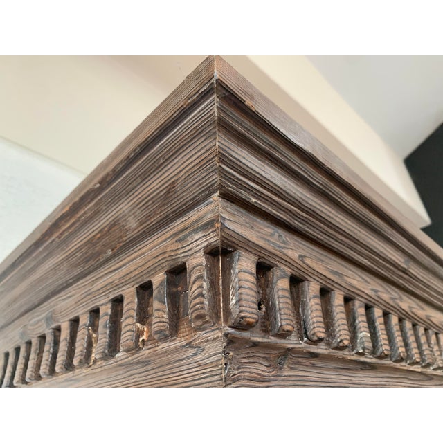 Wood 20th Century French Step Back Cupboard or Linen Press With Four Doors For Sale - Image 7 of 13