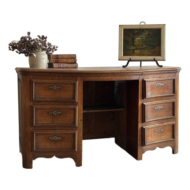 Rare 19th Century French Oak Mazarin Desk For Sale