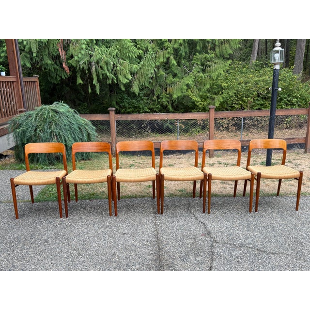 Set of 6 Danish Modern Design Niels Otto Moller Model 75 Dining Chairs JL Molller Beautiful and absolutely mid century...