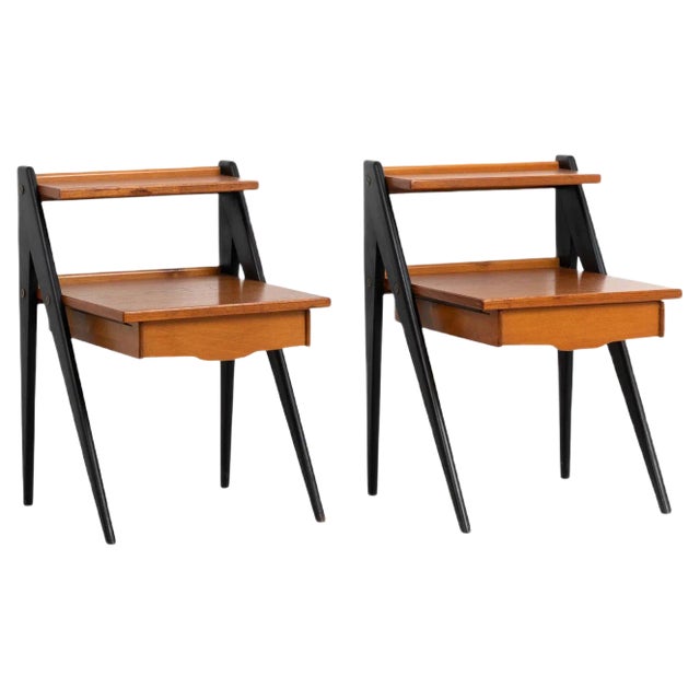 Modern Scandinavian Teak Nightstands, Set of 2 For Sale