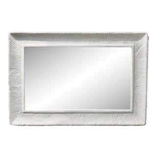 Made Goods Modern Textured White Resin Thiago Wall Mirror For Sale