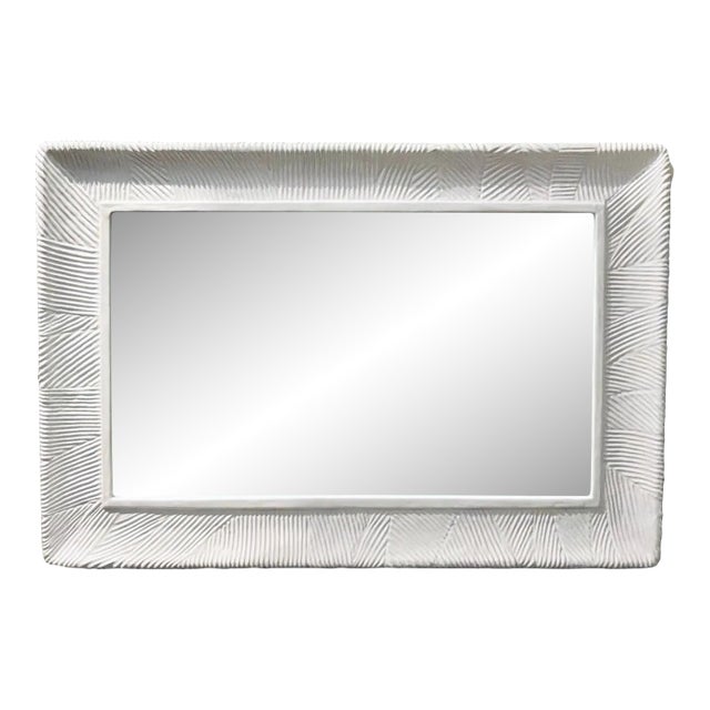 Made Goods Modern Textured White Resin Thiago Wall Mirror For Sale
