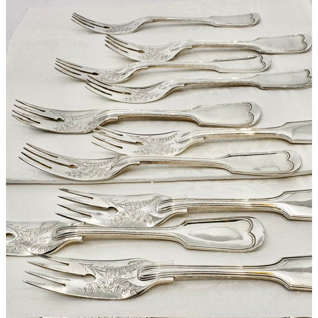 Antique John Kilpatrick Victorian English Sterling Silver Fish Service for Ten - 20 pcs For Sale In Charleston - Image 6 of 14