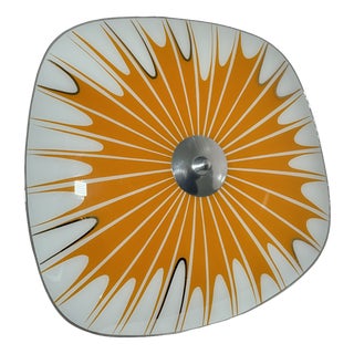 Ceiling Lamp with Orange Radiating Decor from Napako, 1970s For Sale