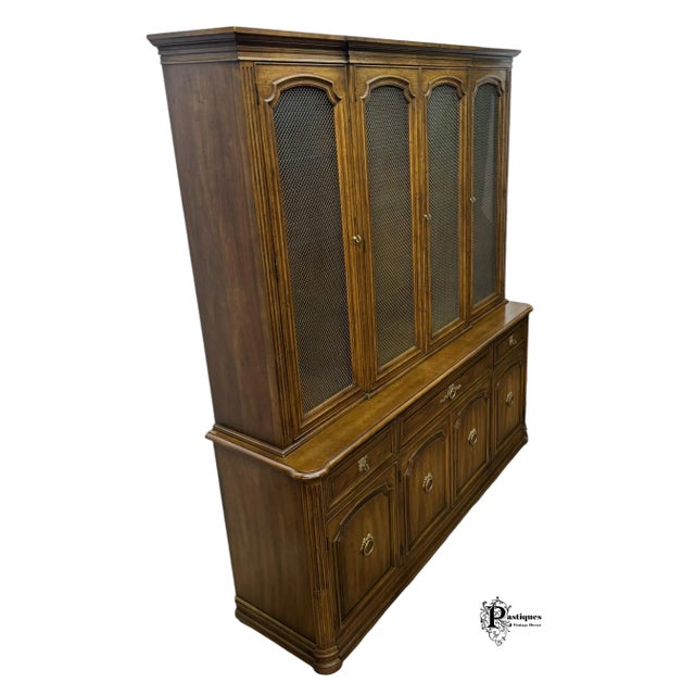 Brown Vintage Henredon Folio Six Regency Style Walnut China / Display Cabinet For Sale - Image 8 of 12