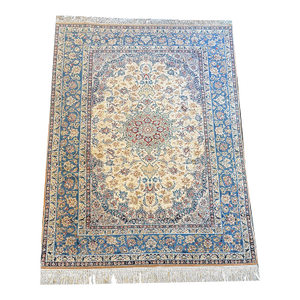 1960s Silk & Wool on Silk Persian Isfahan Rug