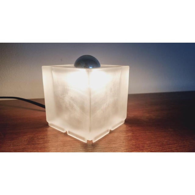 Mid-Century Table Lamp Ice Glass Cube from Peill & Putzler, Germany, 1970s For Sale - Image 9 of 16
