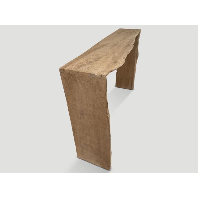 Andrianna Shamaris Live Edge Teak Wood Console Table Or Bar Table For Sale - Image 4 of 5