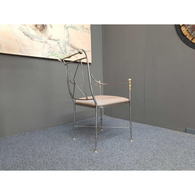 Regency Wrought Iron Armchair by Alberto Orlandi, Italy, 1970s For Sale - Image 15 of 18