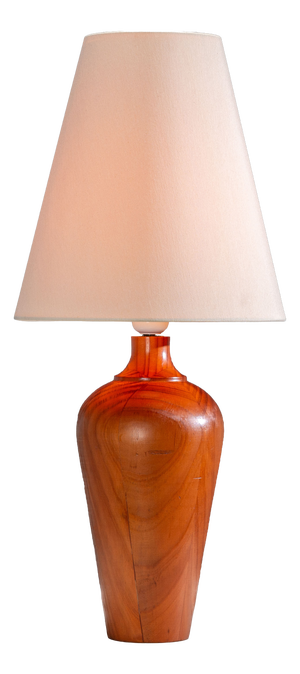 Vintage Wooden Table Lamp with Cone Lampshade, 1970s