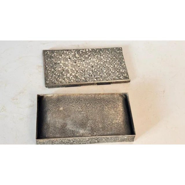 French Silver-Tone Metal Jewelry Box, 1970s For Sale - Image 12 of 13