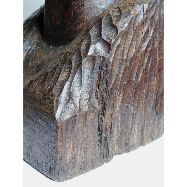 Large Bust of a Woman Carved with a Gouge, 19th Century, Wood For Sale - Image 14 of 17