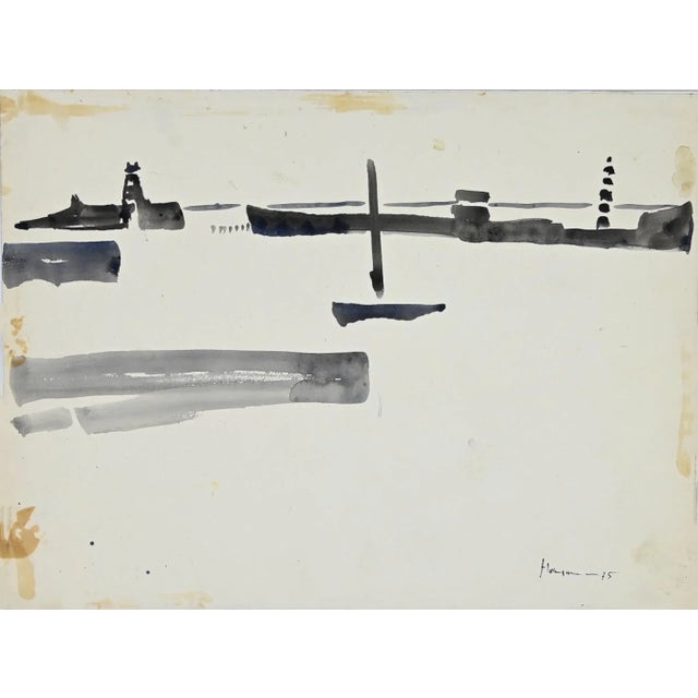 Harbor View is a very good watercolour by Herna Hausmann. The artwork is in good conditions, except for some stains on the...