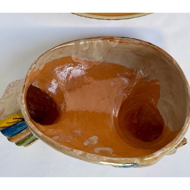 1940s Handmade Mexican Chicken in a Basket Lidded Casserole - For Sale - Image 11 of 11