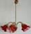 Mid-Century Modern Vintage Brass and Glass 5-Light Chandelier, 1980s For Sale - Image 3 of 14