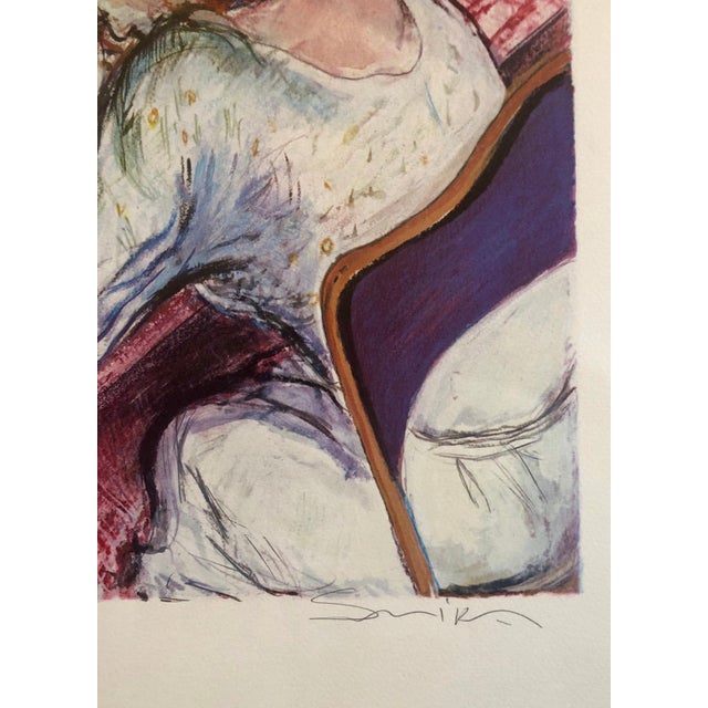 Postmodern Shaoul Smira, 1980's Large Modernist Israeli Film Noir Figures Lithograph Neo-Expressionism, 1985 For Sale - Image 3 of 8