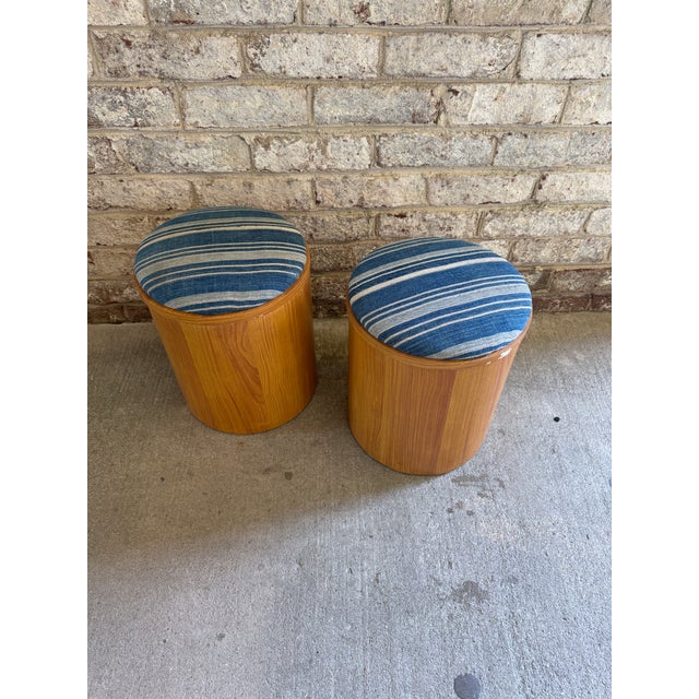 Mid-Century Modern Pair of Vintage Wooden Storage Stools For Sale - Image 3 of 18