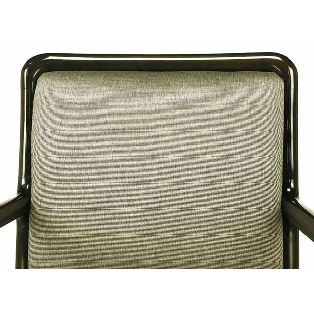 Chocolate Four Martin Brattrud Ebonized and Upholstered Armchairs For Sale - Image 8 of 10