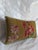 1850s Antique Aubusson Floral Lumbar Pillow in Olive Gold Design For Sale - Image 4 of 7
