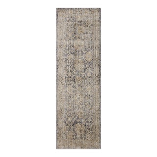 Jean Stoffer x Loloi Katherine Charcoal / Gold 2'-7" x 8'-0" Runner Rug For Sale