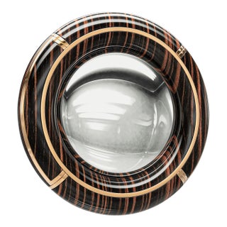 "Sparrow" Convex Wall Mirror With Bronze Details, Handcrafted For Sale