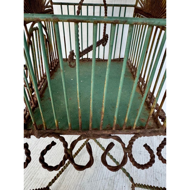 Metal Vintage Hanging Iron Super Cute Bird Cage Boho Chic For Sale - Image 7 of 10