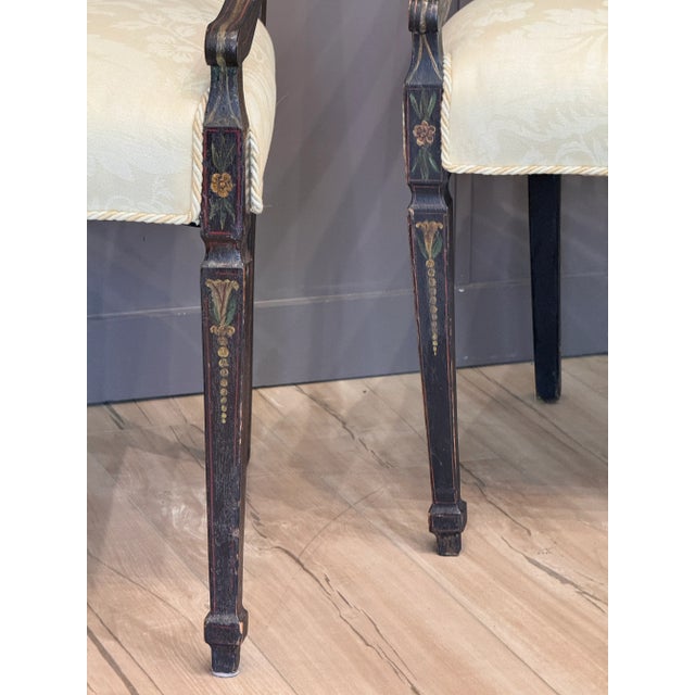 Early 19th Century Pair of Early 19th Century English Paint-Decorated Armchairs For Sale - Image 5 of 7