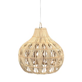 Woven Wicker Bulb Pendant Light For Sale