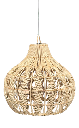 Woven Wicker Bulb Pendant Light