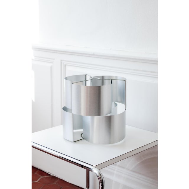 Max Sauze Vintage Brushed Aluminum Pendant Light attributed to Max Sauze, France, 1970s For Sale - Image 4 of 15