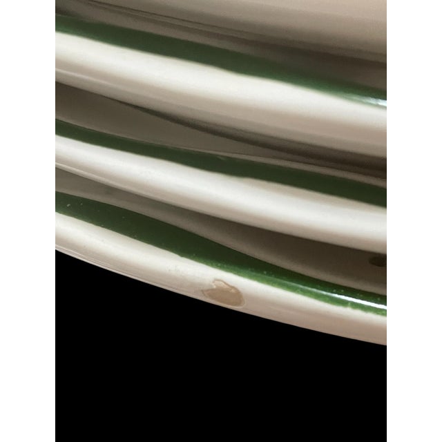 Varages Vieux Provence Green Trim Dinner Plates. Set of 6. France For Sale In San Francisco - Image 6 of 7