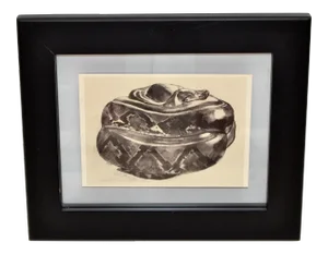 Vintage Framed Sketch Snake From the Book Peinture Et Dessins De Paul Jouve 1930