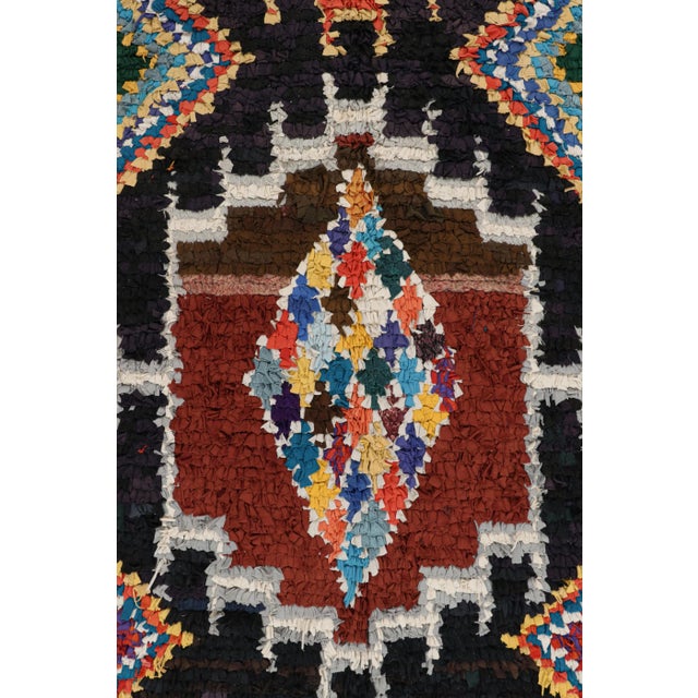 Moroccan Vintage Moroccan Rug in Black With Geometric Medallions, From Rug & Kilim For Sale - Image 3 of 7