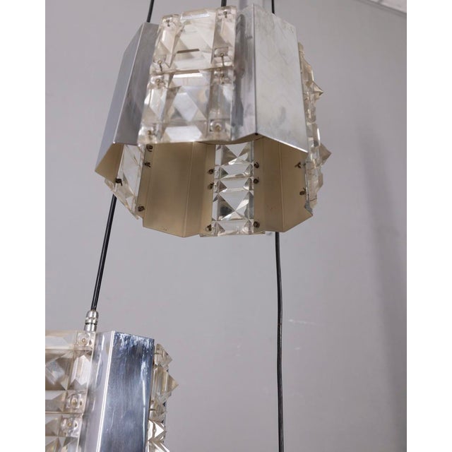 Vintage Metal and Crystal Pendant Lamp by Kinkeldey, 1970s For Sale - Image 9 of 12