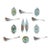 Vintage 1960s Jewelbrite Botanical & Bird Christmas Ornaments — Set of 14 For Sale